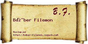 Báber Filemon névjegykártya